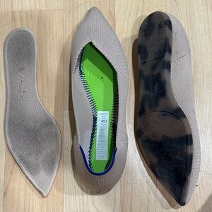 Rothy's Beige Flats with Blue Trim